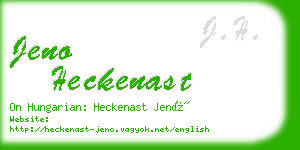 jeno heckenast business card